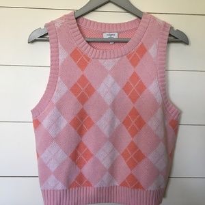 NWT Pink argyle sweater vest.